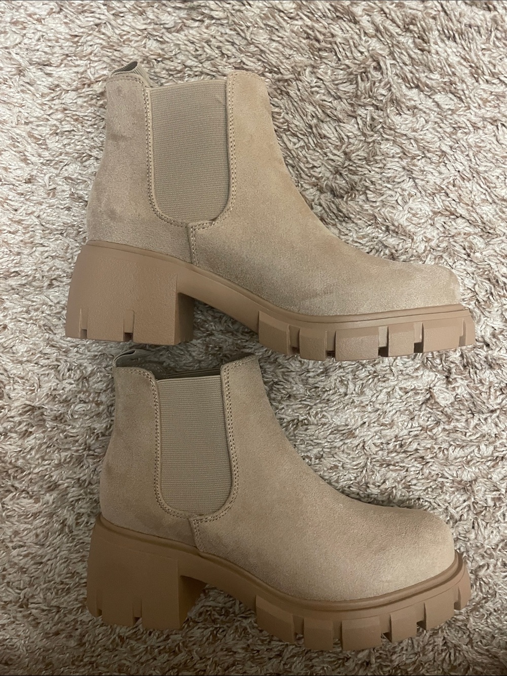Soda Taupe Chunky Chelsea Ankle Boots